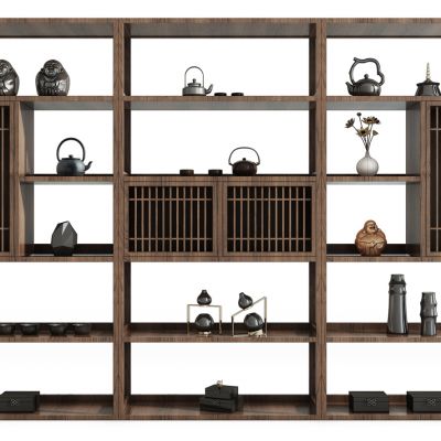 新中式装饰柜博古架组合