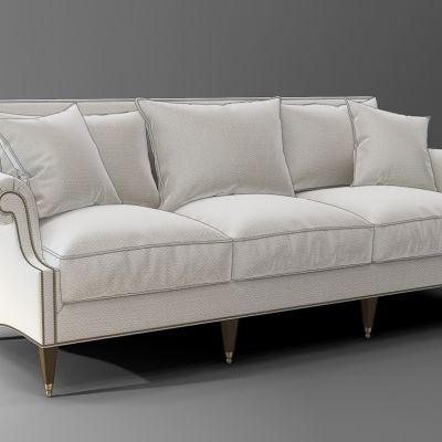 欧式美式三人布艺沙发