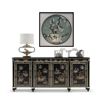 中式式玄关柜摆件饰品