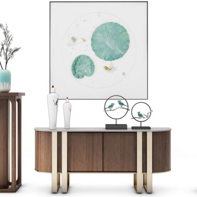 新中式玄关柜花架