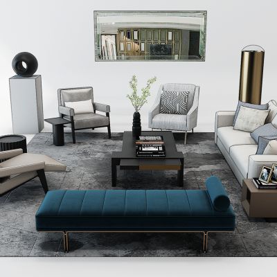 现代客厅沙发茶几组合