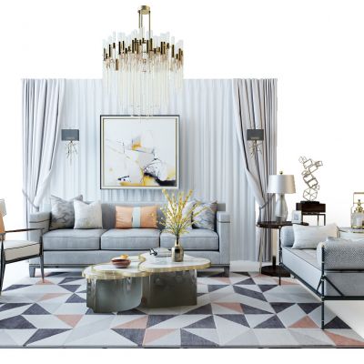 现代沙发组合电视柜