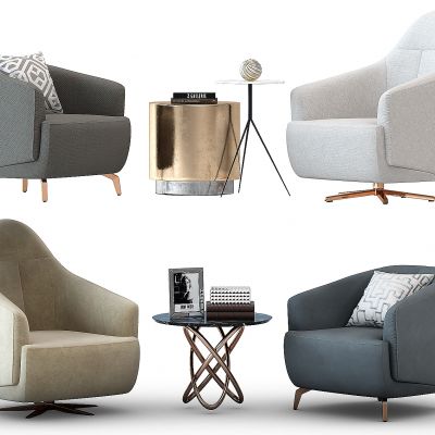 后现代单人沙发休闲沙发