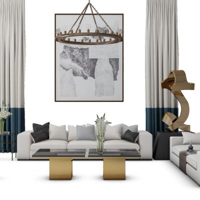 现代沙发茶几组合