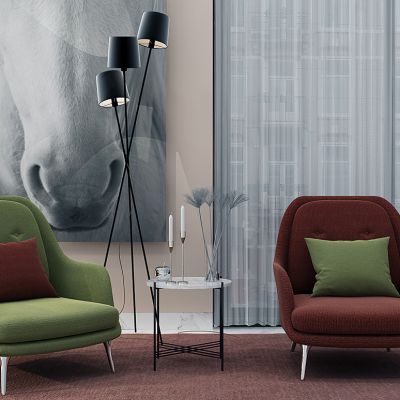 单人休闲沙发落地灯