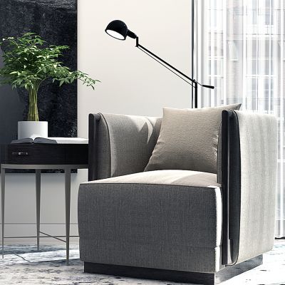 休闲单人沙发圆几边几