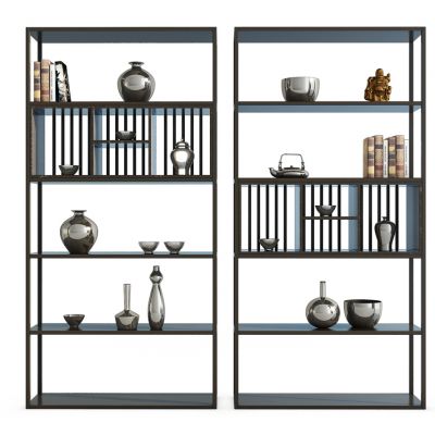 新中式博古架摆件组合