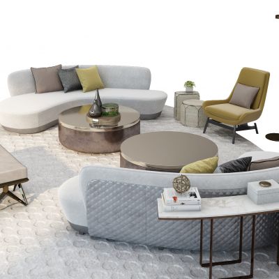 现代圆形沙发组合