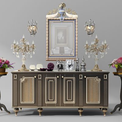 欧式装饰柜花架花盆装饰镜