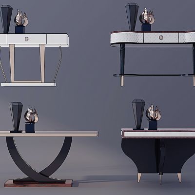 现代轻奢简欧式金属玄关柜端景台边柜组合