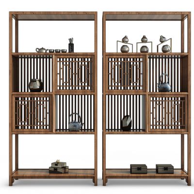 新中式装饰柜博古架组合
