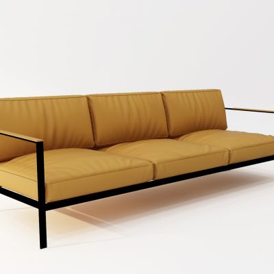 后现代办公三人沙发