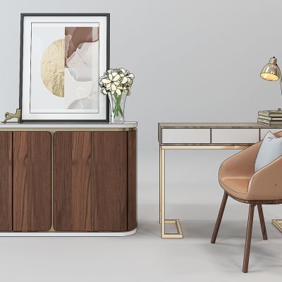 现代电视柜写字台椅子组合