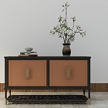 新中式玄关柜餐边柜装饰柜花瓶