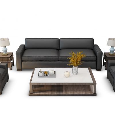 现代办公沙发茶几