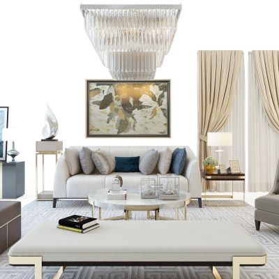 现代沙发茶几组合玄关柜