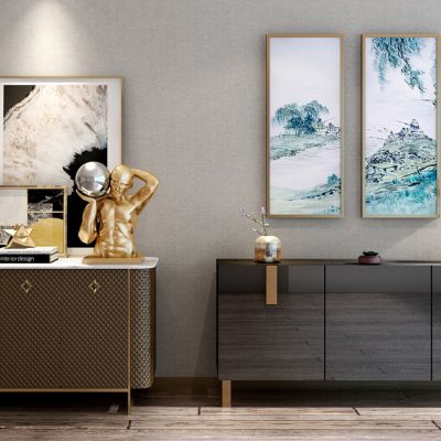 新中式边柜玄关柜装饰柜人物雕塑饰品摆件