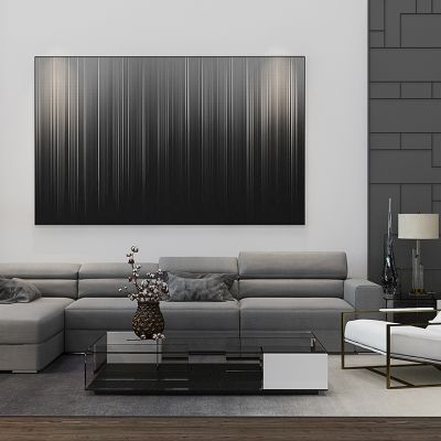 现代转角沙发茶几落地灯组合