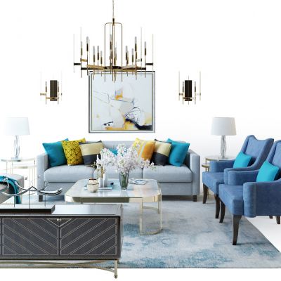 简欧沙发组合玄关柜