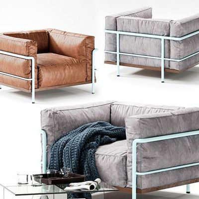 现代单人沙发组合国外