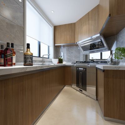 现代简约厨房   橱柜 吊柜   厨具    灶台 水池 