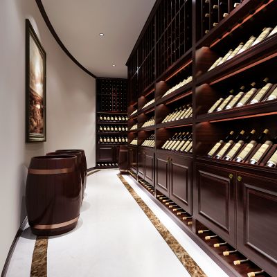 简约欧式酒窖   酒柜  红酒   挂画  