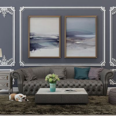 欧式高级灰沙发组合