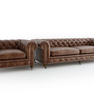 欧式两人皮质沙发