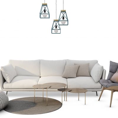 北欧现代沙发茶几组合