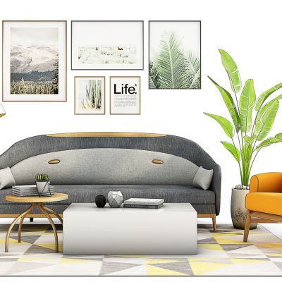 北欧布艺多人沙发