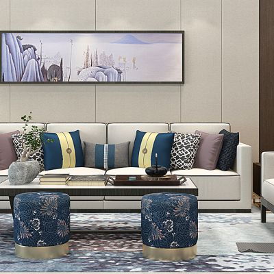 新中式布艺沙发组合