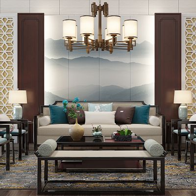 新中式沙发组合