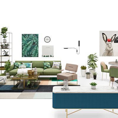 北欧沙发茶几组合