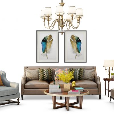 简欧沙发茶几组合