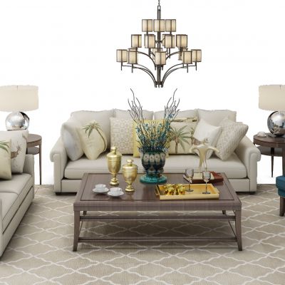 简欧沙发茶几组合