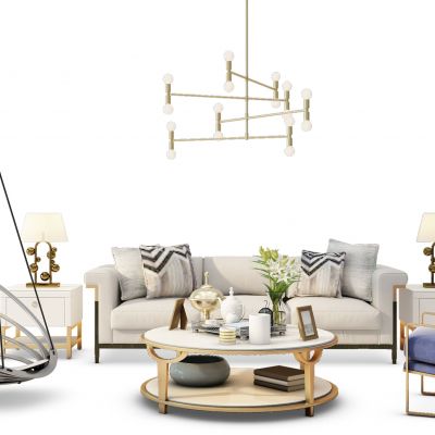 简欧沙发茶几组合