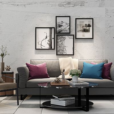 北欧沙发茶几休闲椅组合