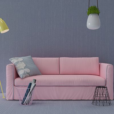 北欧欧式沙发吊篮植物落地灯组合