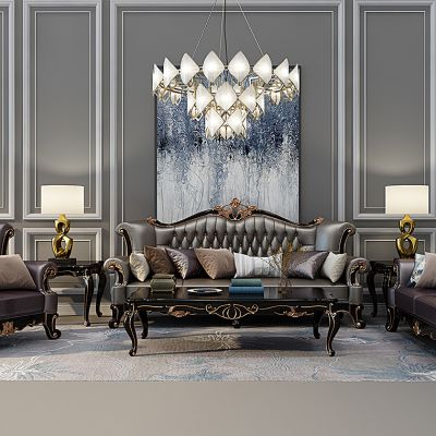 欧式古典沙发茶几组合