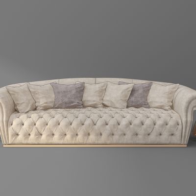 简欧欧式法式布艺多人沙发