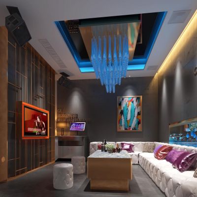 现代KTV娱乐区歌厅包房