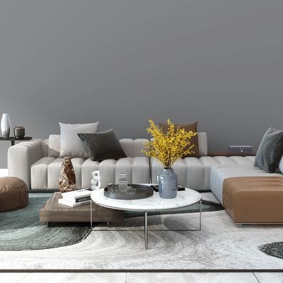 现代轻奢沙发茶几懒人沙发靠包