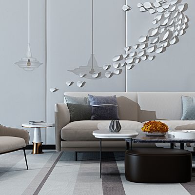 现代沙发墙饰挂件组合