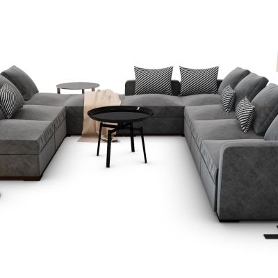 现代多人沙发茶几组合