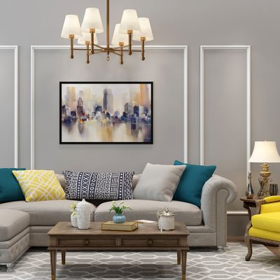 美式皮革沙发茶几