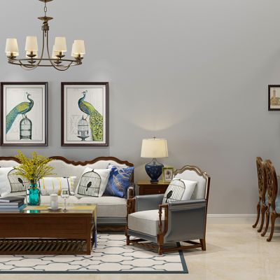 古典美式沙发茶几餐桌椅