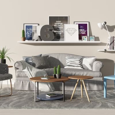 欧式沙发茶几椅子层板装饰