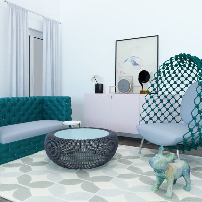 北欧现代沙发休闲椅户外椅茶几组合