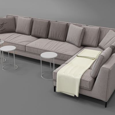 现代布艺转角沙发