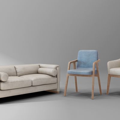 北欧椅子休闲沙发组合